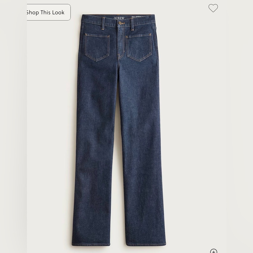 Jcrew Petite full-length slim-wide jean with patch pockets, 29P - Picture 2 of 8